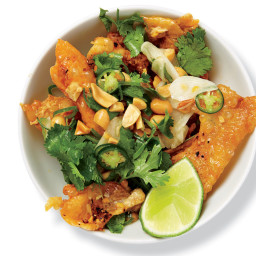 Chicken Skin with Peanuts, Chiles, and Lime