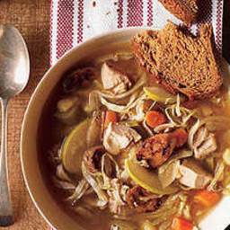 Chicken Soup with Cabbage and Apple