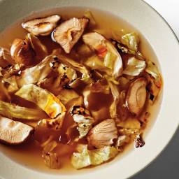 Chicken Soup with Charred Cabbage