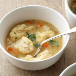 Chicken Soup with Chive Dumplings