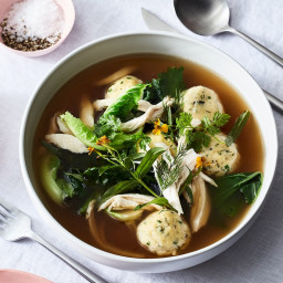 Chicken soup with sourdough dumplings recipe
