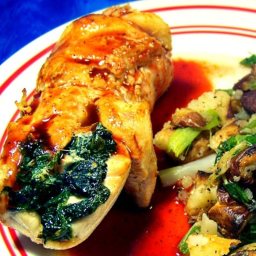 Chicken-Spinach Roulade with Blackberry-Ancho Sauce