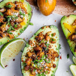 Chicken Taco Stuffed Avocados Recipe With Refreshing Citrus Chipotle Salsa