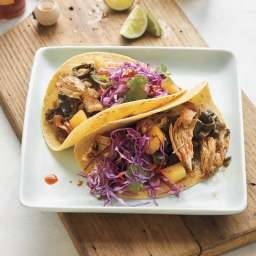 Chicken tacos with pineapple slaw