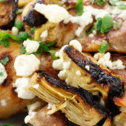 Chicken Thighs with Artichoke Hearts and Feta Cheese