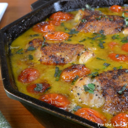 Chicken Thighs with Blistered Tomatoes in a Lemon-Wine Sauce