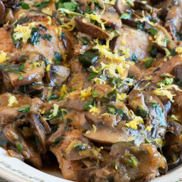Chicken Thighs with Mushrooms, Lemon and Herbs