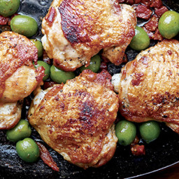 Chicken Thighs with Pancetta and Green Olives