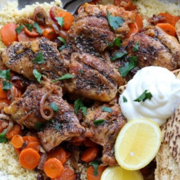 Chicken Thighs with Za'atar, Carrots and Currants