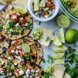 Chicken Tinga Tacos with Grilled Corn Guac