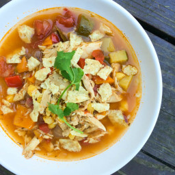 Chicken Tortilla Soup with Hominy