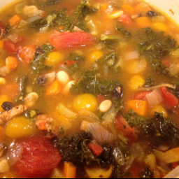 Chicken, white bean and kale soup