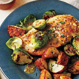 Chicken with Brussels Sprouts and Mustard Sauce 