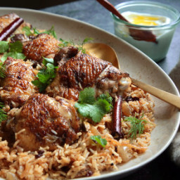 Chicken With Caramelized Onion and Cardamom Rice