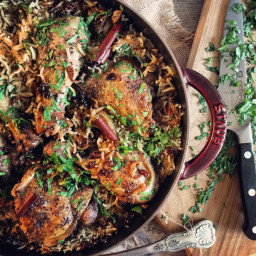 Chicken with Caramelized Onions and Cardamom Rice
