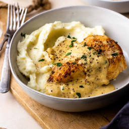 Chicken with Creamy Dijon Sauce and Mashed Potatoes