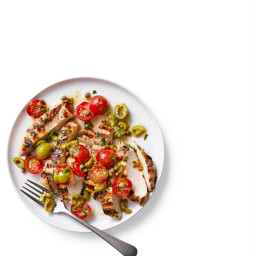 Chicken with Green Olives, Capers, and Tomatoes