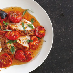 Chicken with Herb-Roasted Tomatoes and Pan Sauce