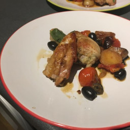 Chicken with olives and tomatoes