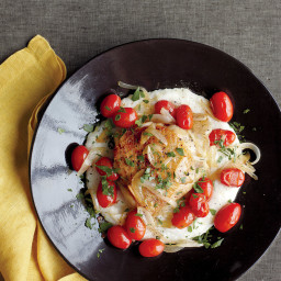 Chicken with Parmesan Grits and Tomatoes