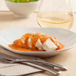 Chicken with Red Pepper Cream Sauce