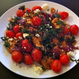 Chicken with Sauteed Tomatoes, Basil and Feta