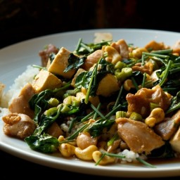 Chicken and Tofu Stir Fry with Celery and Cashews
