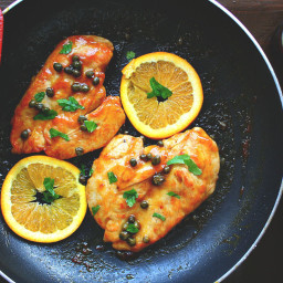 Chicken Piccata with Orange and Wheat Beer Glaze