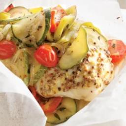 Chicken with Whole-Grain Mustard and Zucchini in Packets