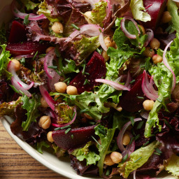Chickpea and Baby Beet Salad with Pickled Red Onions