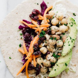 Chickpea and Cranberry Coleslaw Wraps