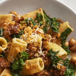 Chickpea and Kale Rigatoni with Smoky Bread Crumbs