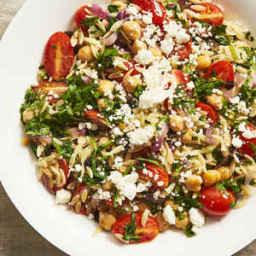 Chickpea and Orzo Salad with Feta and Herb Vinaigrette