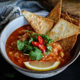 Chickpea and Rice Tortilla Soup