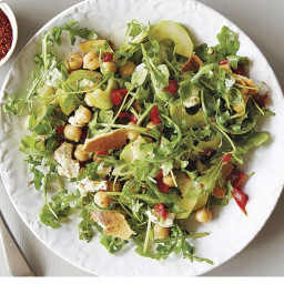 Chickpea, Arugula, and Pita Bread Salad with Goat Cheese