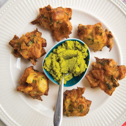Chickpea Fritters with Coconut Chutney
