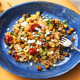 Chickpea-Powered Mediterranean Couscous with Zucchini and Grape Tomatoes