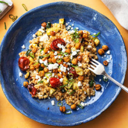 Chickpea-Powered Mediterranean Couscous with Zucchini and Heirloom Grape To