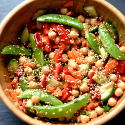 Chickpea Salad with Ginger and Sesame Dressing
