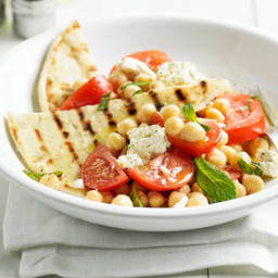 Chickpea Salad with Grilled Pita