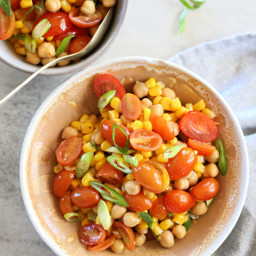 Chickpea Salad With Sweet Corn and Fresh Tomatoes