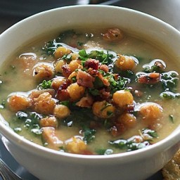 Chickpea Soup With Kale and Bacon