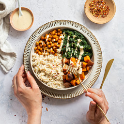 Chickpea, Spinach & Sweet Potato Brown Rice Bowl