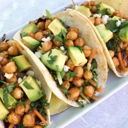 Chickpea Tacos with Kale Slaw
