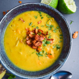 Chickpea Turmeric Stew with Thai Red Curry Coconut Bacon