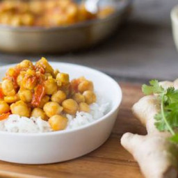 Chickpeas Simmered in Masala Sauce