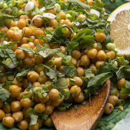 Chickpeas With Mint, Scallions and Cilantro