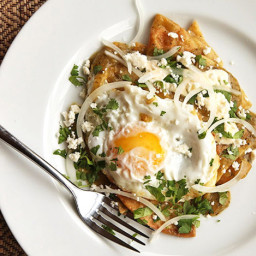 Chilaquiles Verdes With Fried Eggs