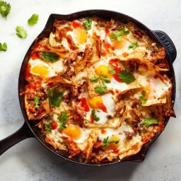 Chilaquiles With Bacon, Eggs, and Cheese