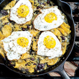 Chilaquiles with Blistered Tomatillo Salsa and Eggs